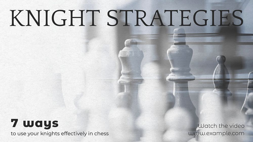Chess knight strategy blog banner template