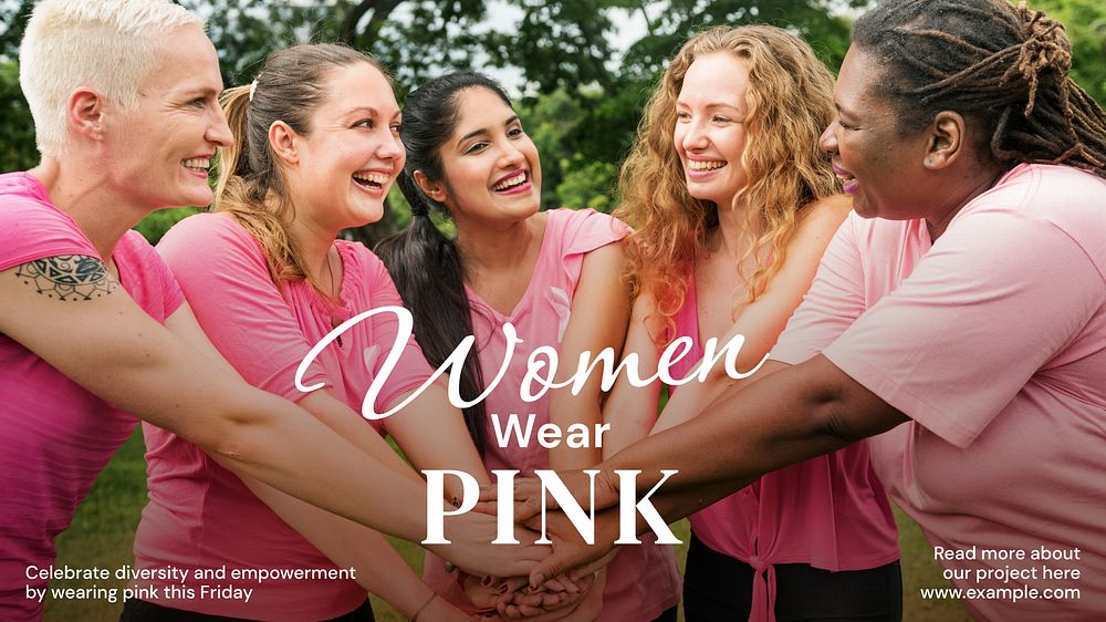 Women wear pink  blog banner template