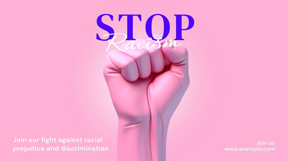 Stop racism blog banner template