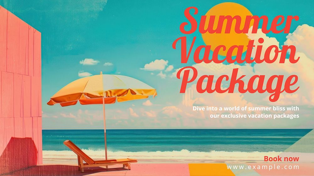 Vacation package blog banner template