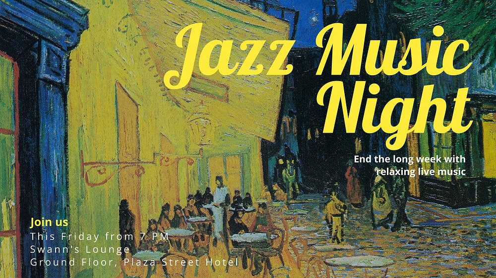 Jazz music night blog banner template