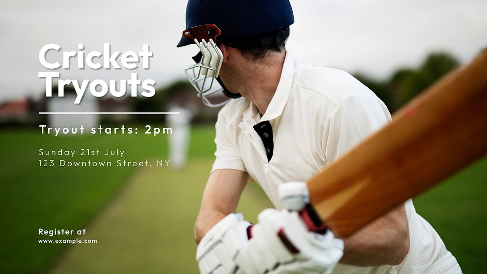 Cricket tryouts blog banner template