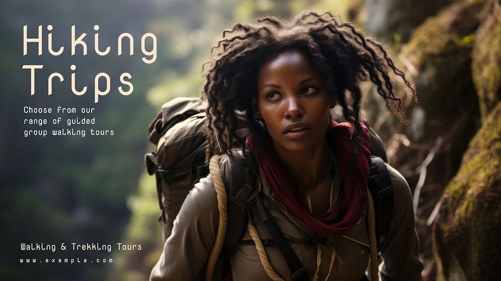 Hiking trips blog banner template
