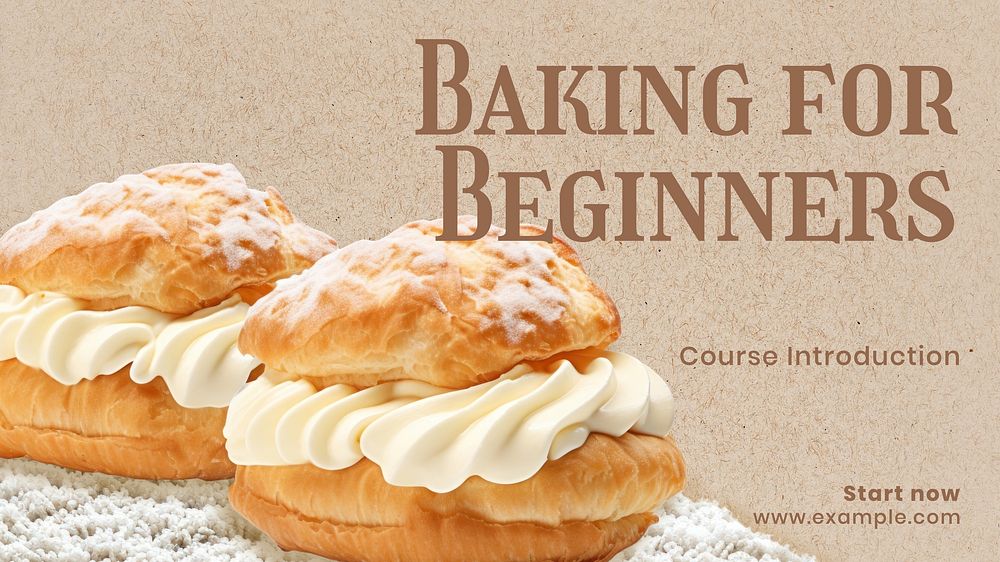 Baking for beginners blog banner template