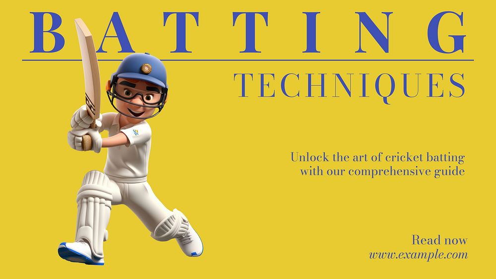 Cricket techniques blog banner template