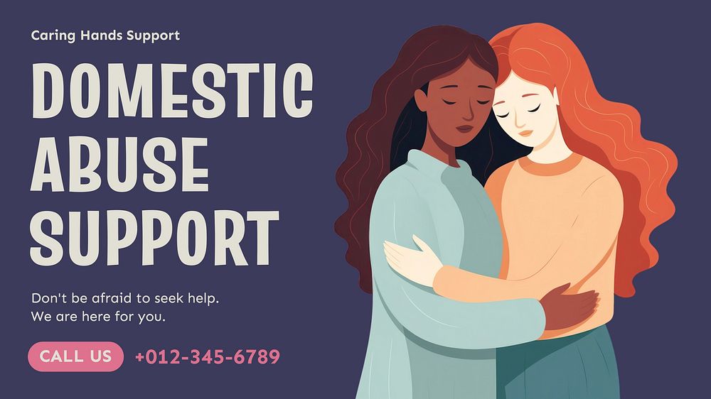 Domestic abuse support blog banner template
