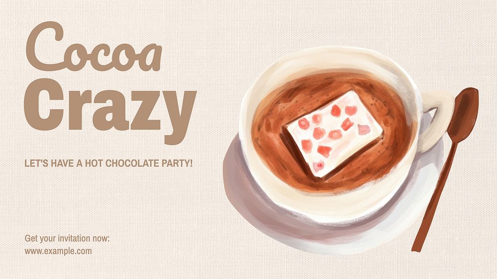 Hot chocolate party blog banner template