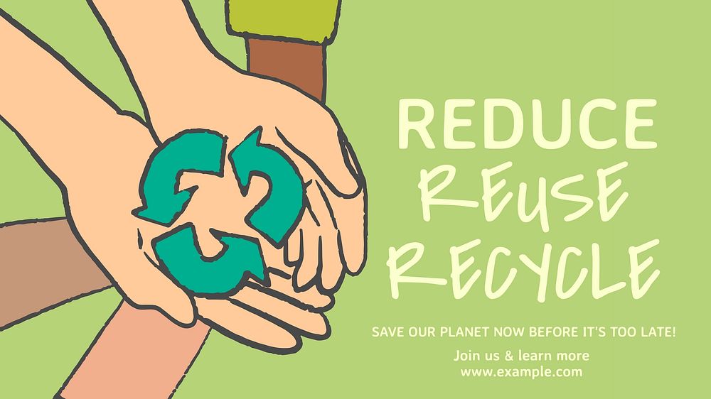 Reduce reuse recycle blog banner template