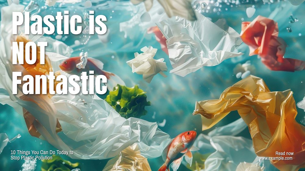 Plastic pollution blog banner template