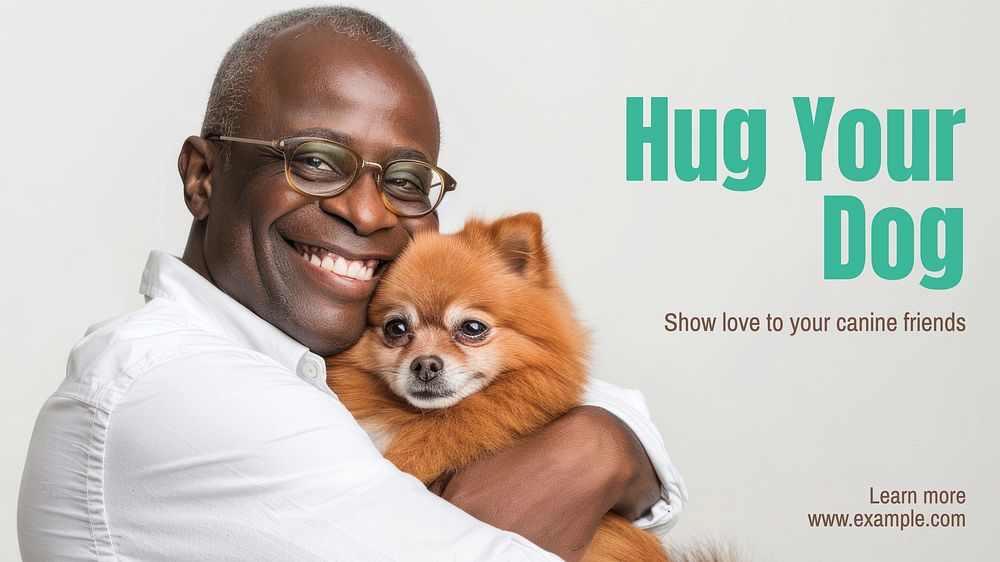 Dog hugs blog banner template