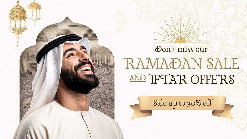 Ramadan & iftar sale blog banner template