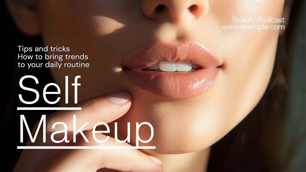 Makeup tricks blog banner template, editable text