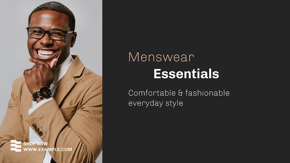 Menswear essentials blog banner template