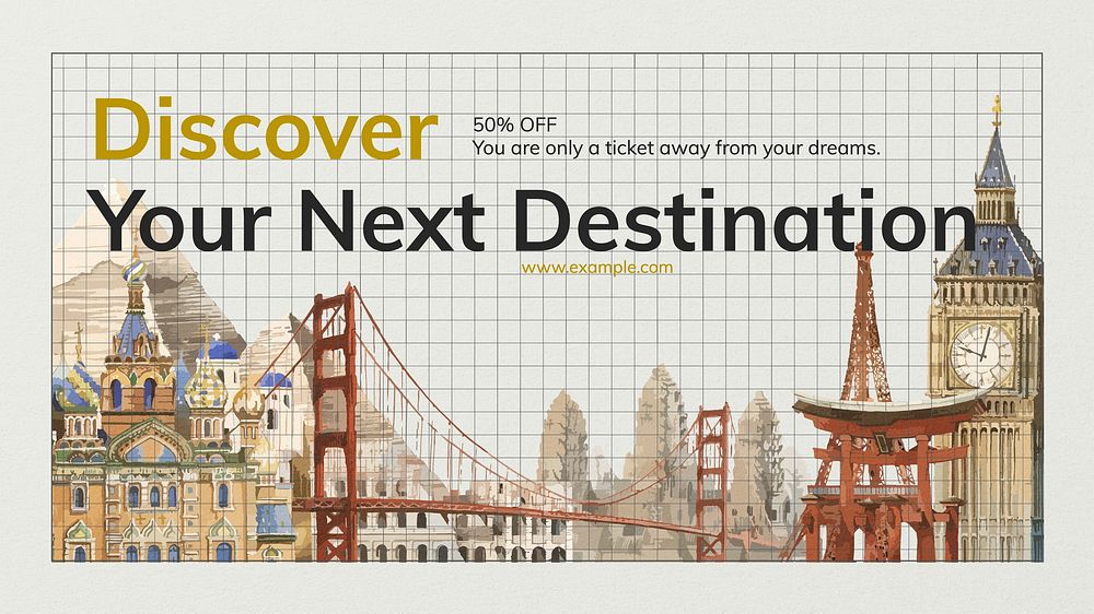 Discover and travel blog banner template