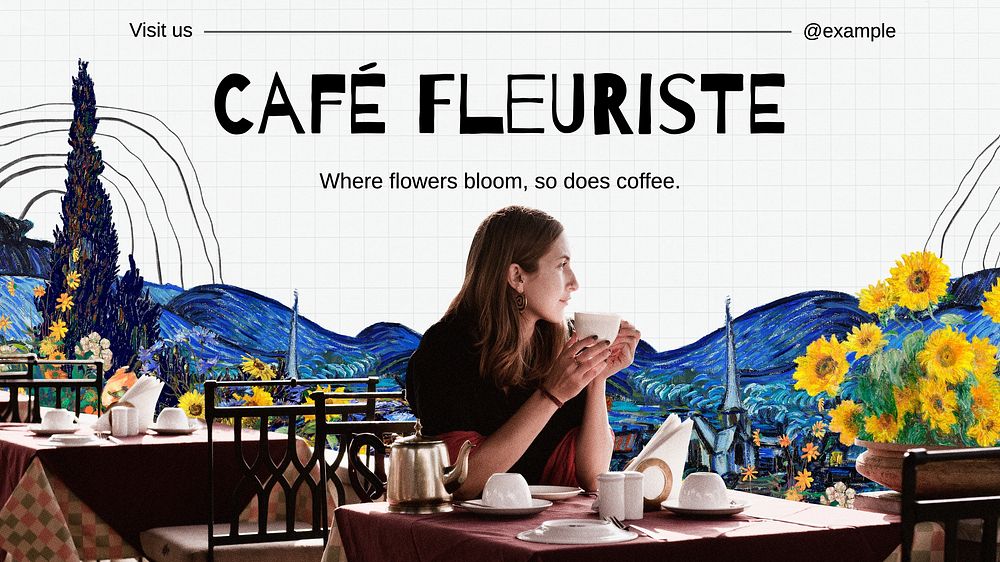 Florist cafe blog banner template