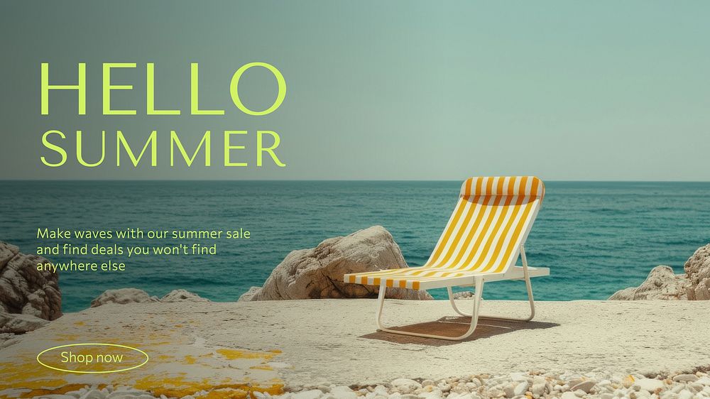 Hello summer blog banner template