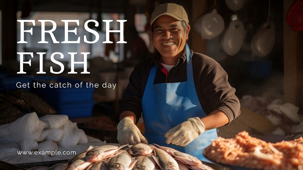 Fresh fish blog banner template