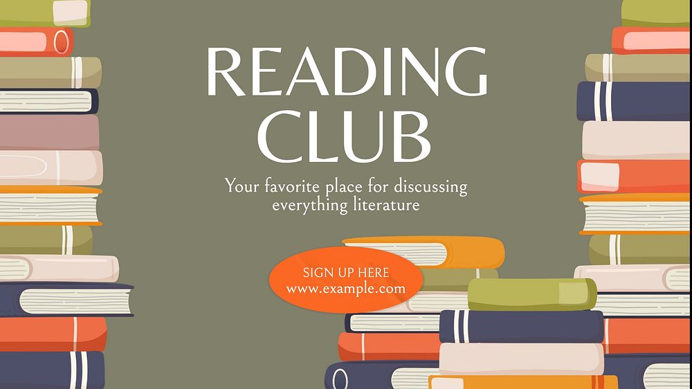 Reading club blog banner template