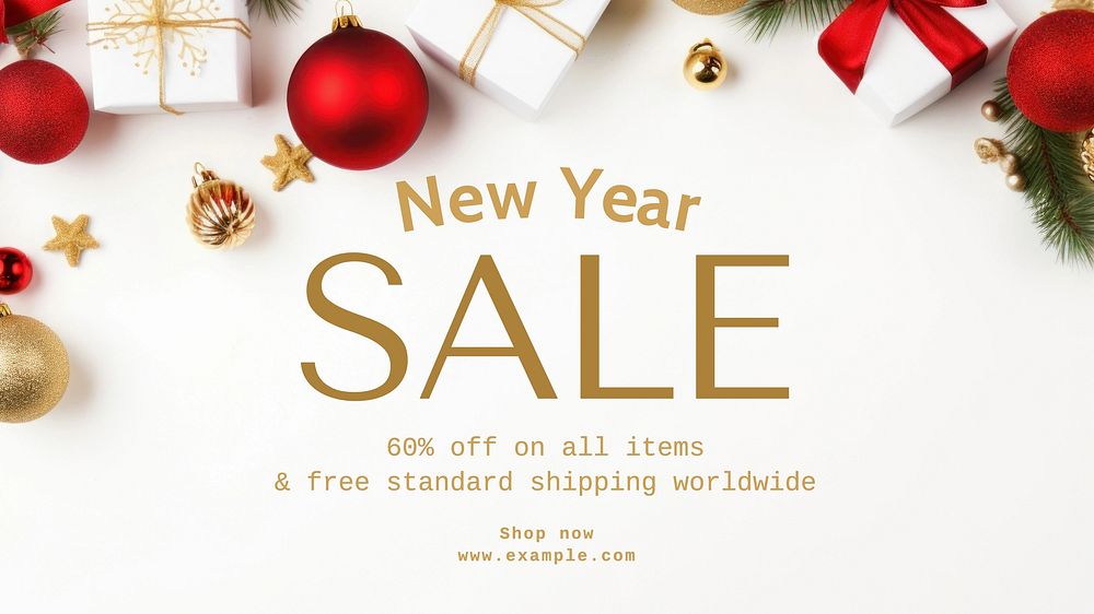 New Year sale blog banner template
