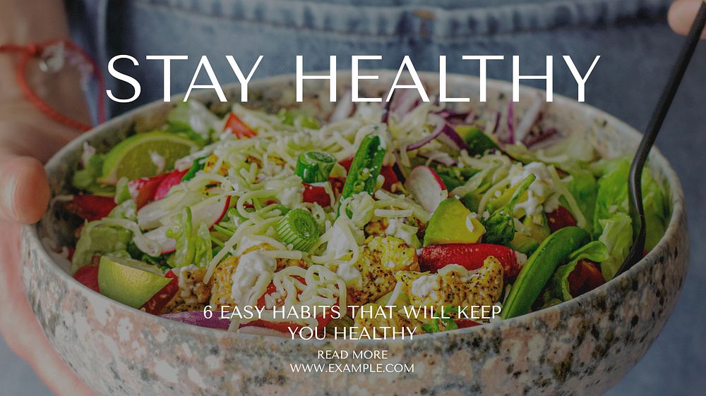 Healthy habits blog banner template