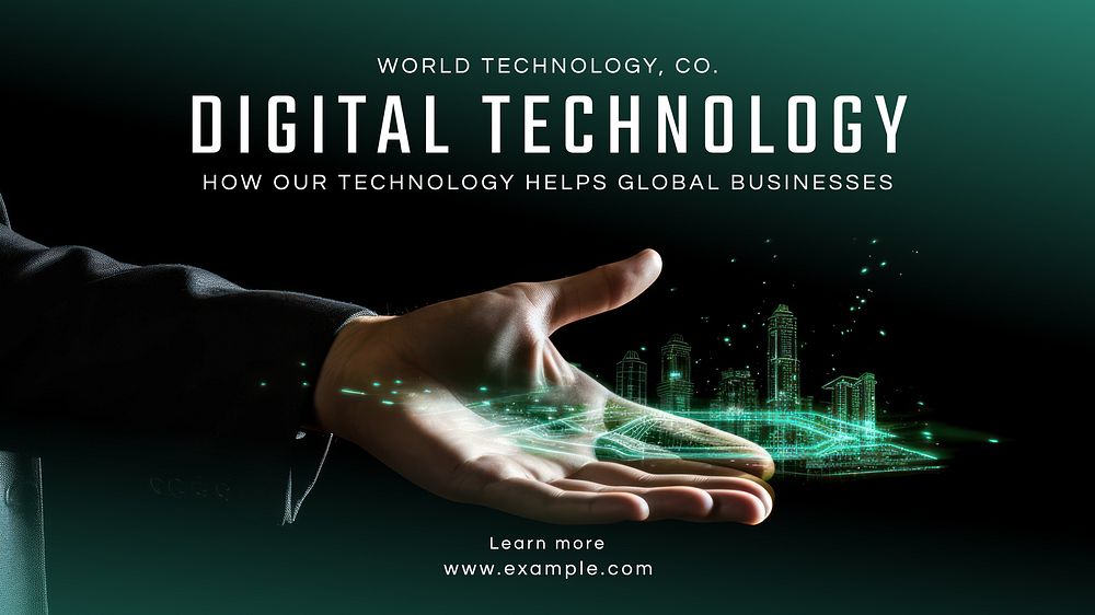 Digital technology business blog banner template