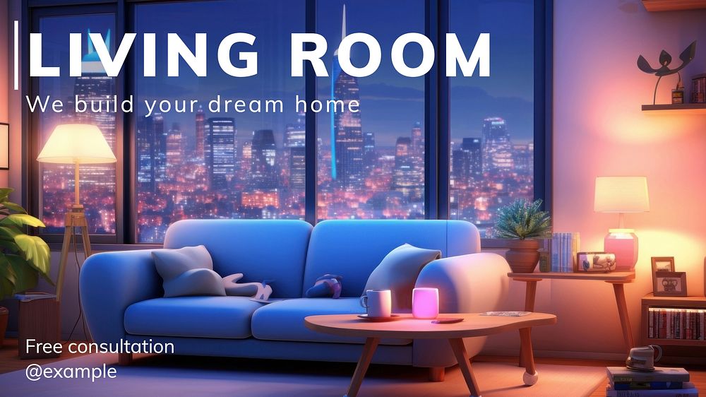 Living room  blog banner template