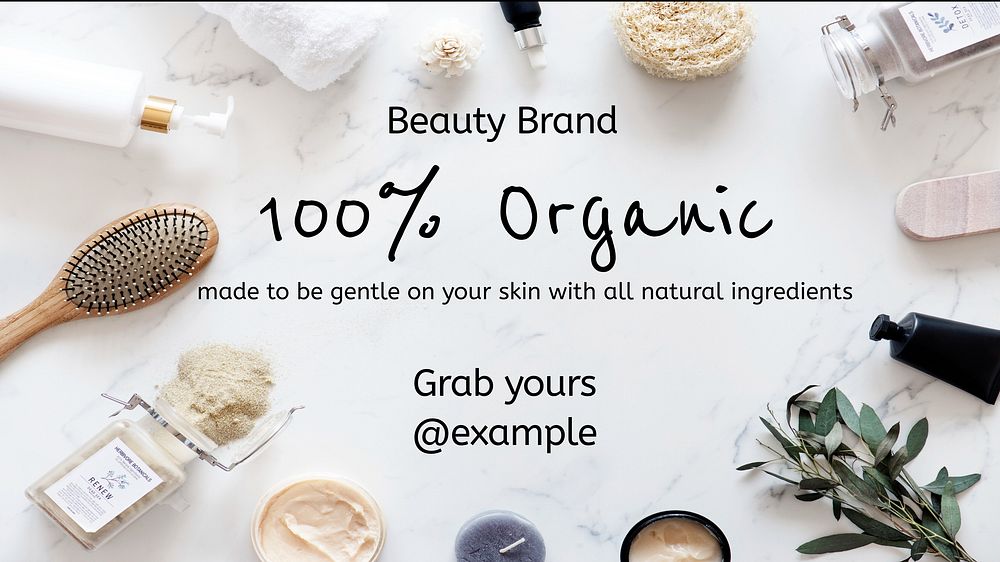 Organic beauty product  blog banner template