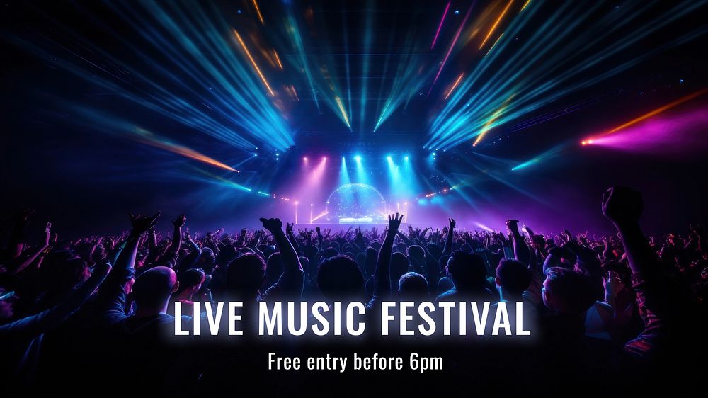 Live music festival blog banner template  