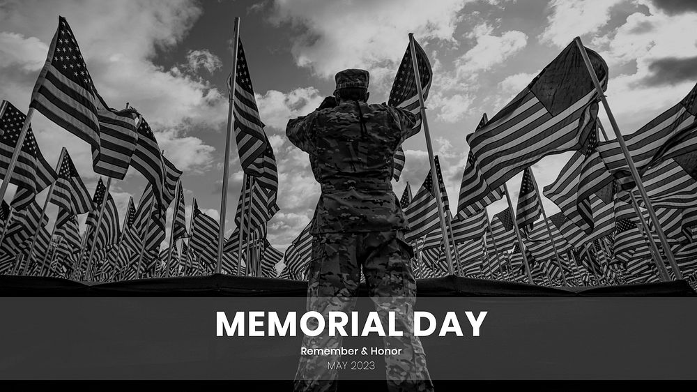 Memorial day, USA blog banner template