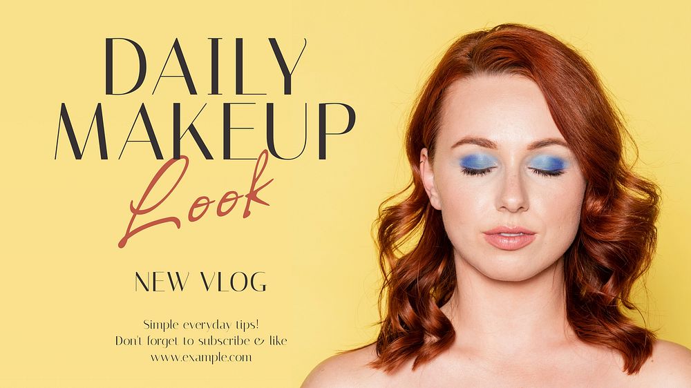 Daily makeup vlog blog banner template