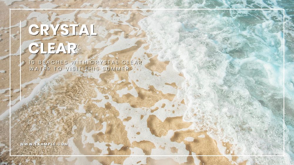 Crystal clear beaches blog banner template