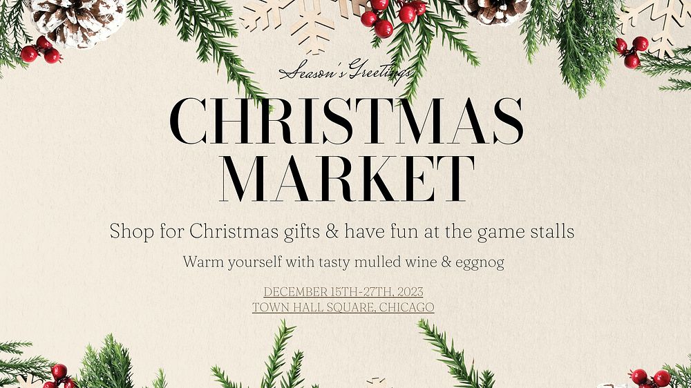 Christmas market  blog banner template