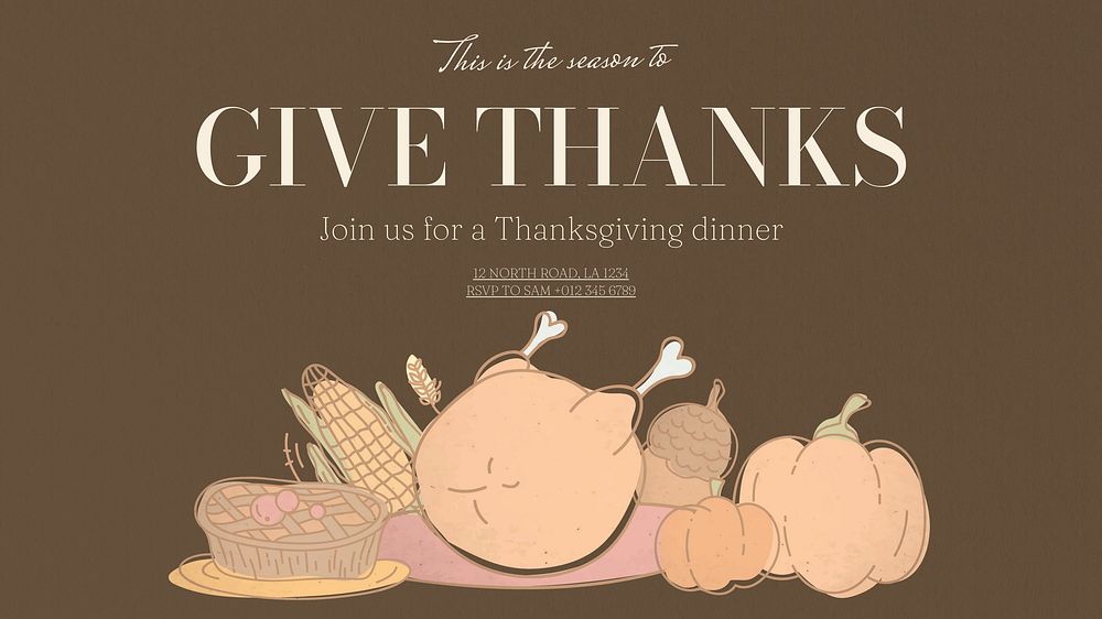 Thanksgiving dinner blog banner template
