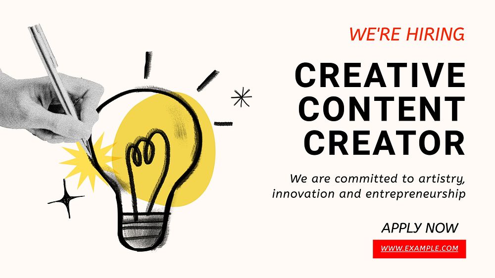 Creative content creator  blog banner template