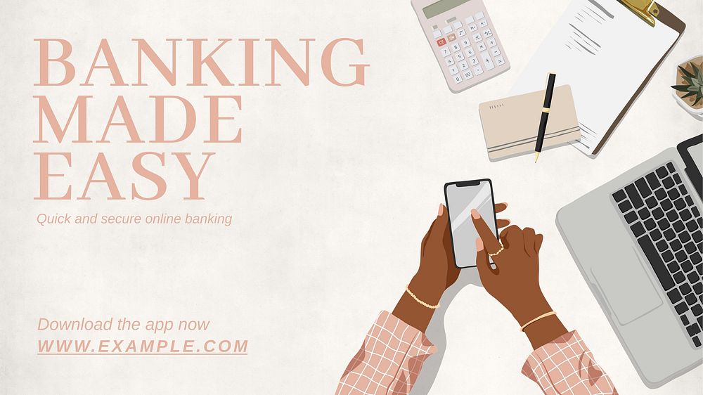 Online banking blog banner template  
