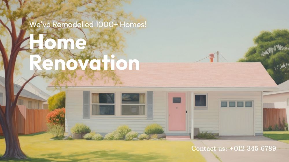 Home renovation service Facebook cover template