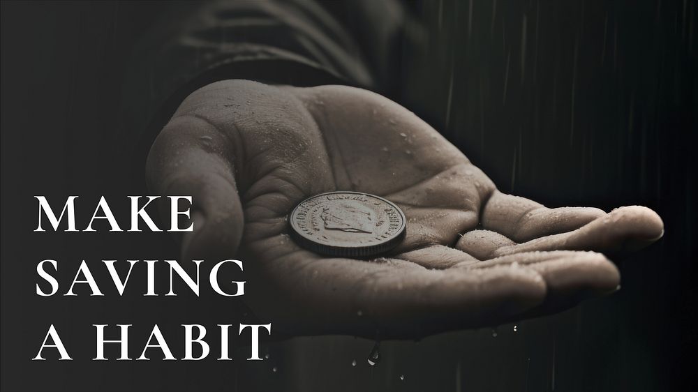 Make saving a habit quote blog banner template