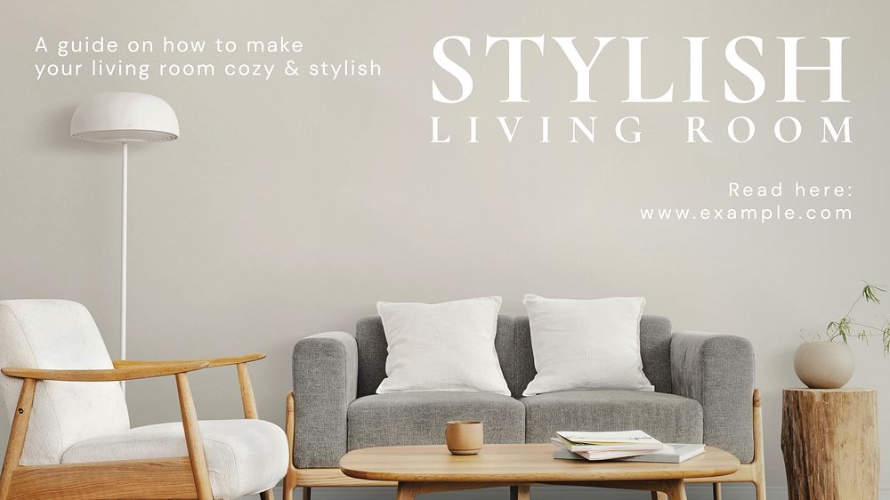 Stylish living room blog banner template  