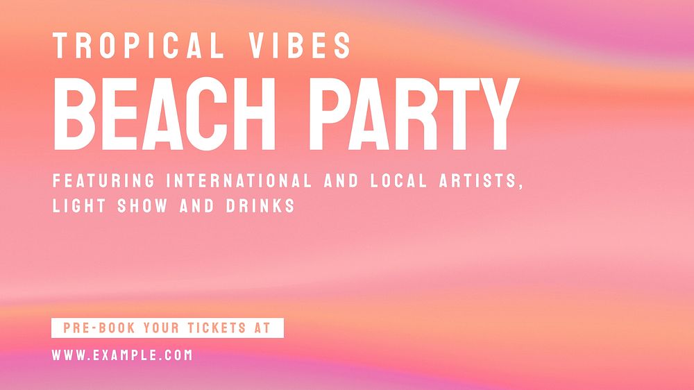 Beach party blog banner template