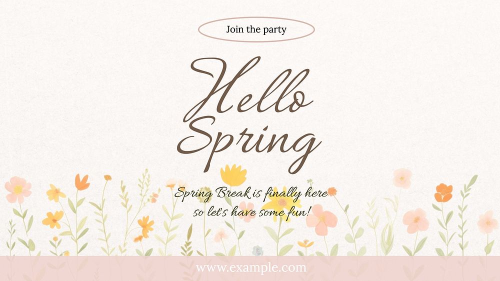 Hello Spring blog banner template