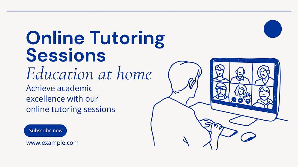 Online tutoring sessions blog banner template