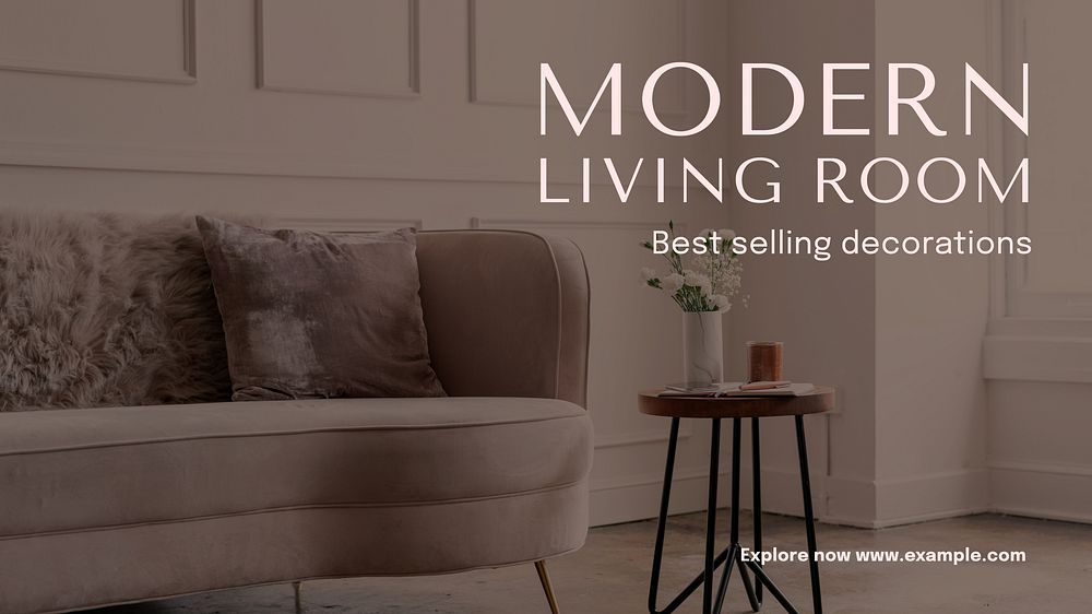 Modern living room  blog banner template