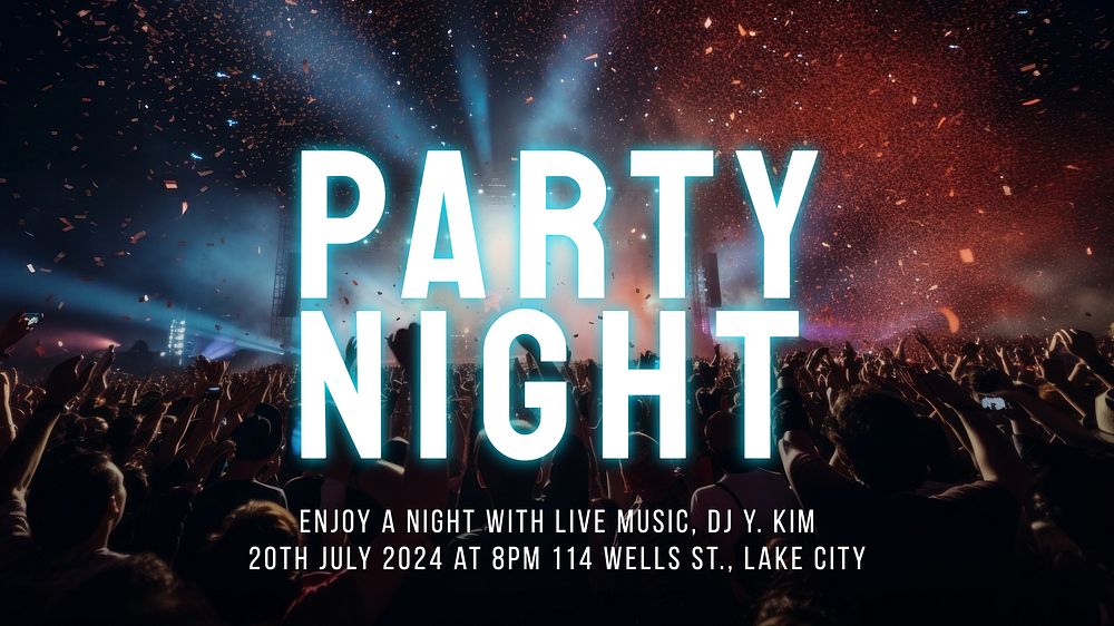 Party night blog banner template
