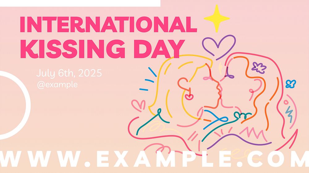 International kissing day blog banner template