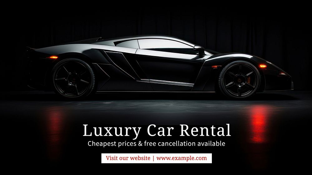 Luxury car rental blog banner template, editable text