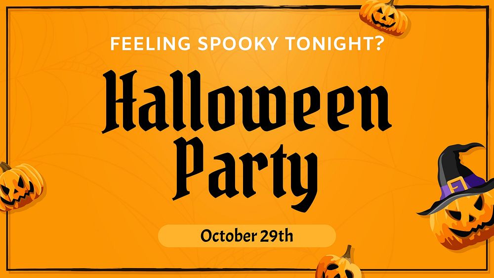 Halloween party blog banner template