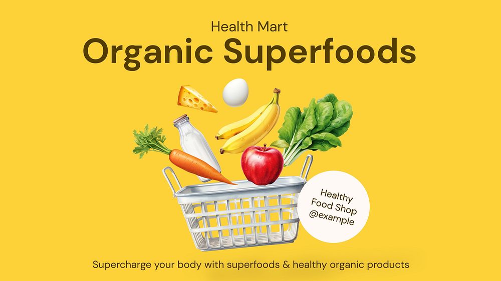 Organic superfoods   blog banner template