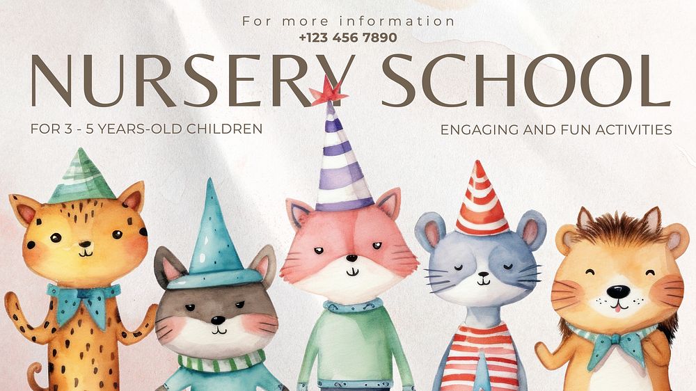Nursery school blog banner template  