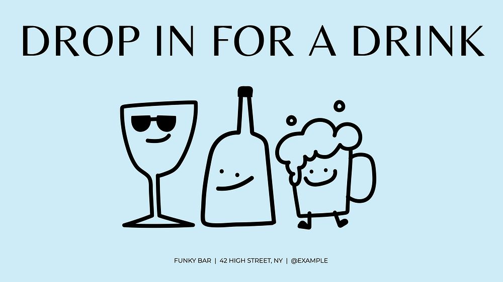 Drinks & bar blog banner template
