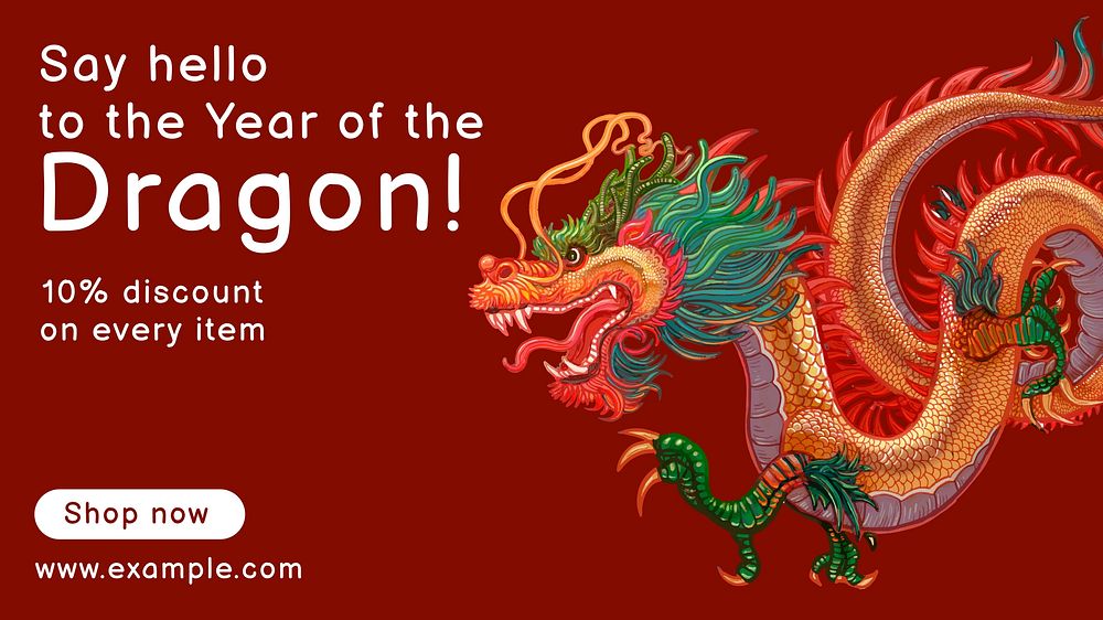 Year of dragon  blog banner template